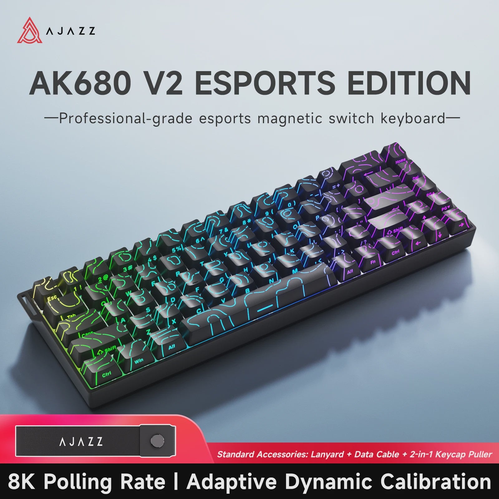 Ajazz AK680 V2 Gaming Toetsenbord: Magnetische Switches, 8K Polling Rate & RGB