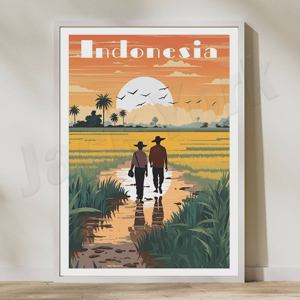 Indonesië Reisposters: Bali, Java, Komodo & Meer - Wanddecoratie Set