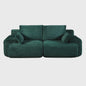 Modulaire Corduroy Hoekbank Groen - Slaapbank met Ottomaan & Memory Foam