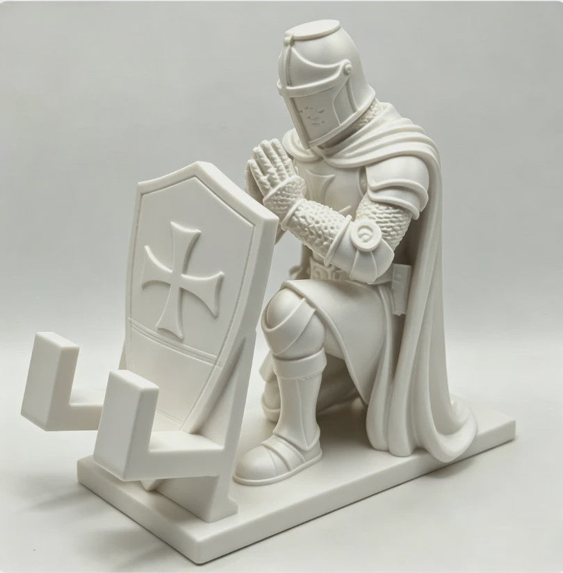 Middeleeuwse Templar Ridder Telefoonhouder - Uniek Bureau Decor & Cadeau