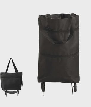 2-in-1 Opvouwbare Boodschappentrolley met Wielen - Handige Draagtas