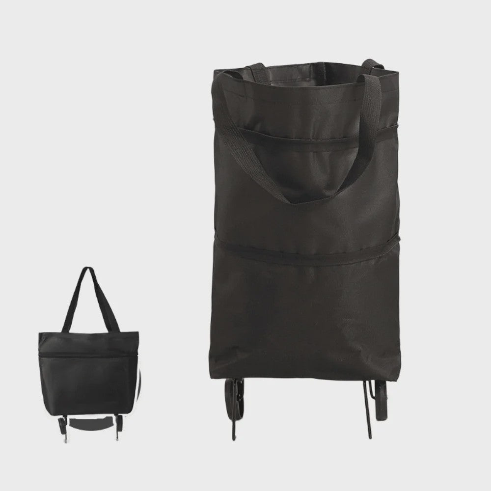 2-in-1 Opvouwbare Boodschappentrolley met Wielen - Handige Draagtas