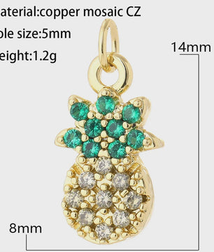 Gouden Bedeltjes voor Sieraden Maken: Cactus, Kers, Paddenstoel, Bloem & Fruit