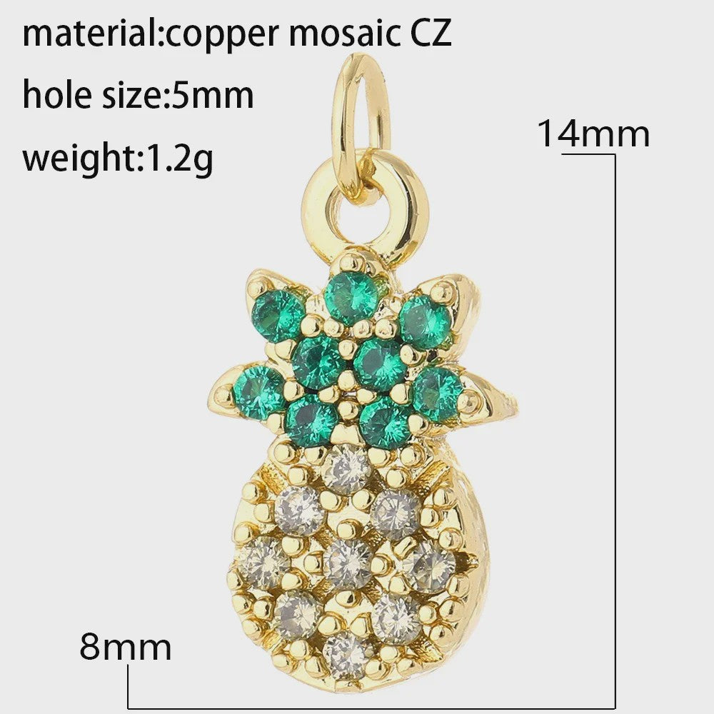 Gouden Bedeltjes voor Sieraden Maken: Cactus, Kers, Paddenstoel, Bloem & Fruit