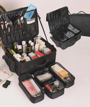 Professionele Make-up Trolley Koffer - Grote Capaciteit & Flexibele Indeling