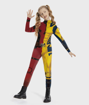 Deadpool & Wolverine Dual Cosplay Jumpsuit - Superhelden Outfit voor Kinderen & Volwassenen