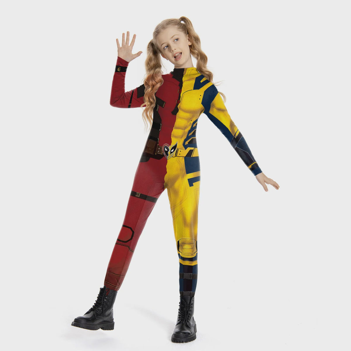 Deadpool & Wolverine Dual Cosplay Jumpsuit - Superhelden Outfit voor Kinderen & Volwassenen