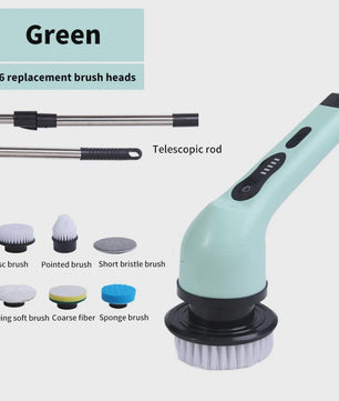 Elektrische Schoonmaakborstel 9-in-1: Krachtige Spin Scrubber voor Huis en Keuken