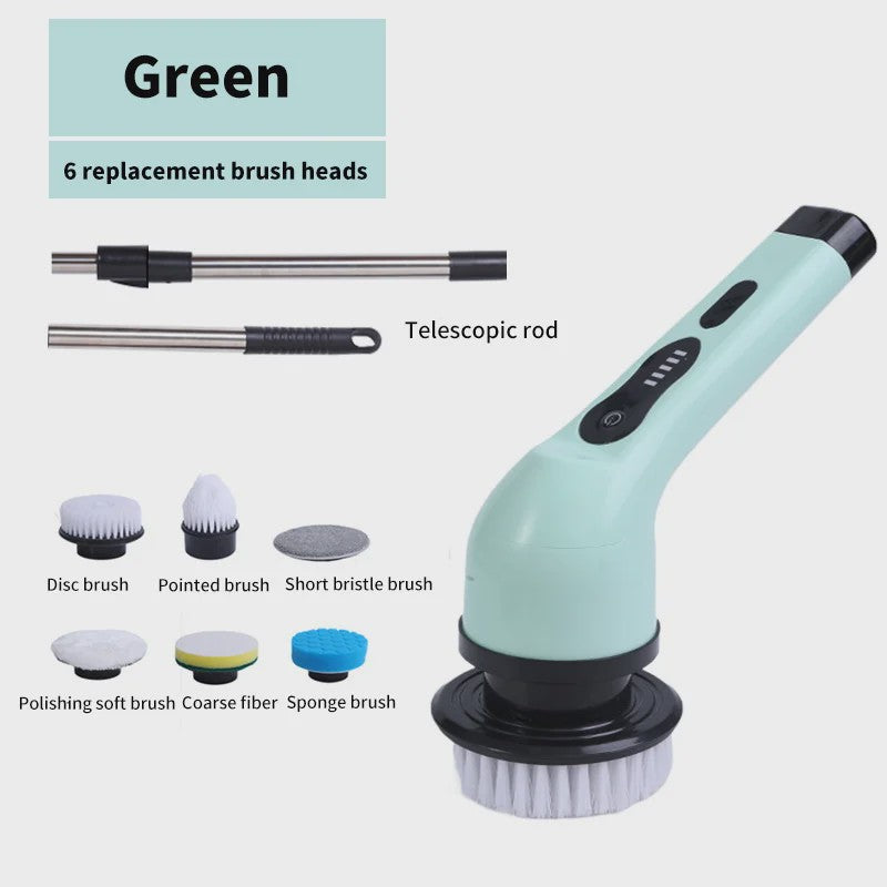 Elektrische Schoonmaakborstel 9-in-1: Krachtige Spin Scrubber voor Huis en Keuken