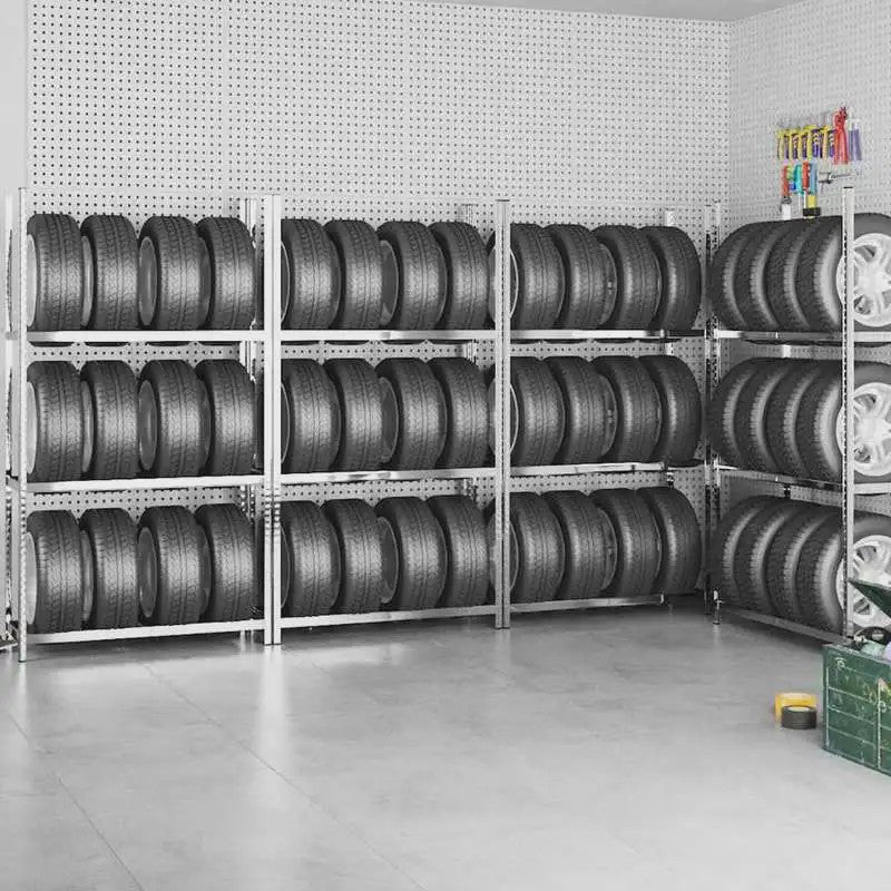 2-Laags Bandenopslagrek Garage - Verzinkt Staal - Boutloos Verstelbaar - Stabiel & Georganiseerd