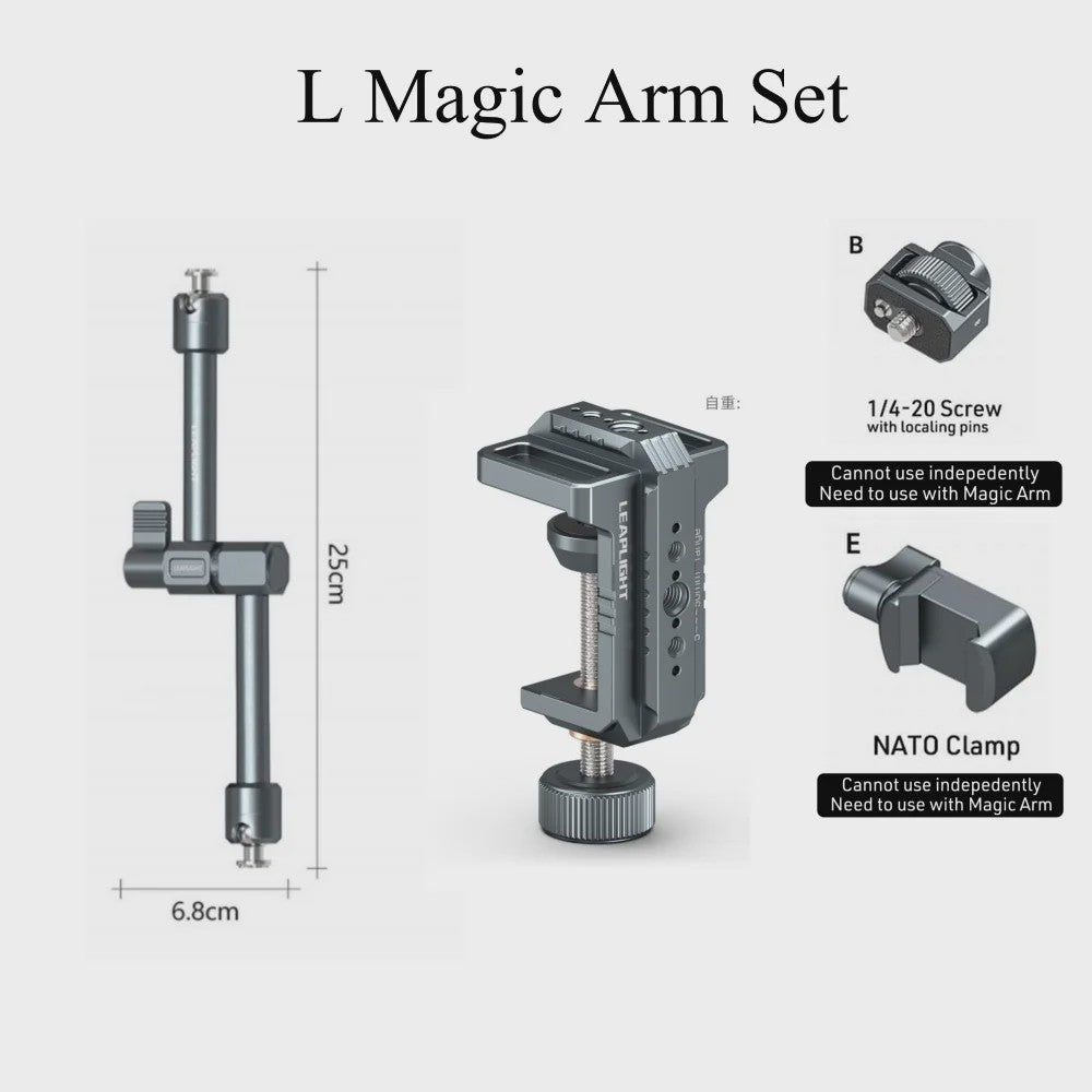 LEAPLIGHT Magic Arm 360° Rotatie met Balhoofd voor Camera, Livestreaming & Vloggen