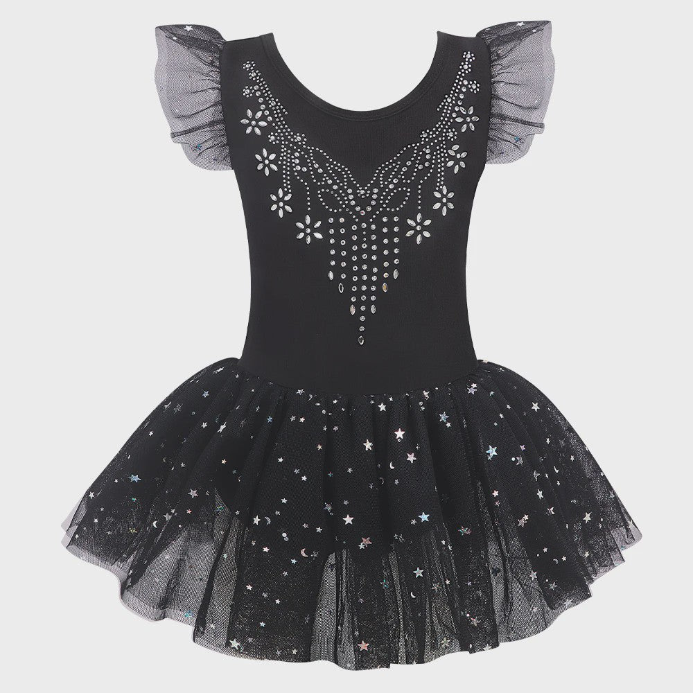Meisjes Balletpakje met Glitter Tutu Rok & Strass Versiering - Dans & Gymnastiek