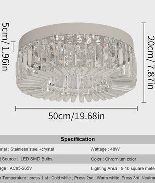 Luxe Kristallen Plafondlamp Goud - Moderne LED Verlichting voor Woonkamer (Ø 40/50cm)
