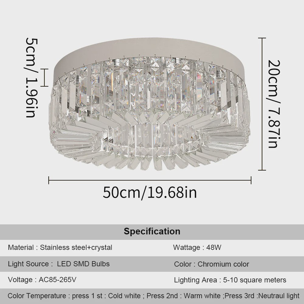 Luxe Kristallen Plafondlamp Goud - Moderne LED Verlichting voor Woonkamer (Ø 40/50cm)