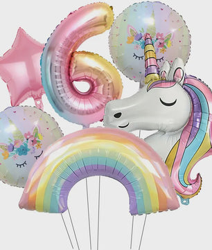 Regenboog Eenhoorn Folieballon Set - 32 Inch Gegradueerde Cijferballon voor Feestjes