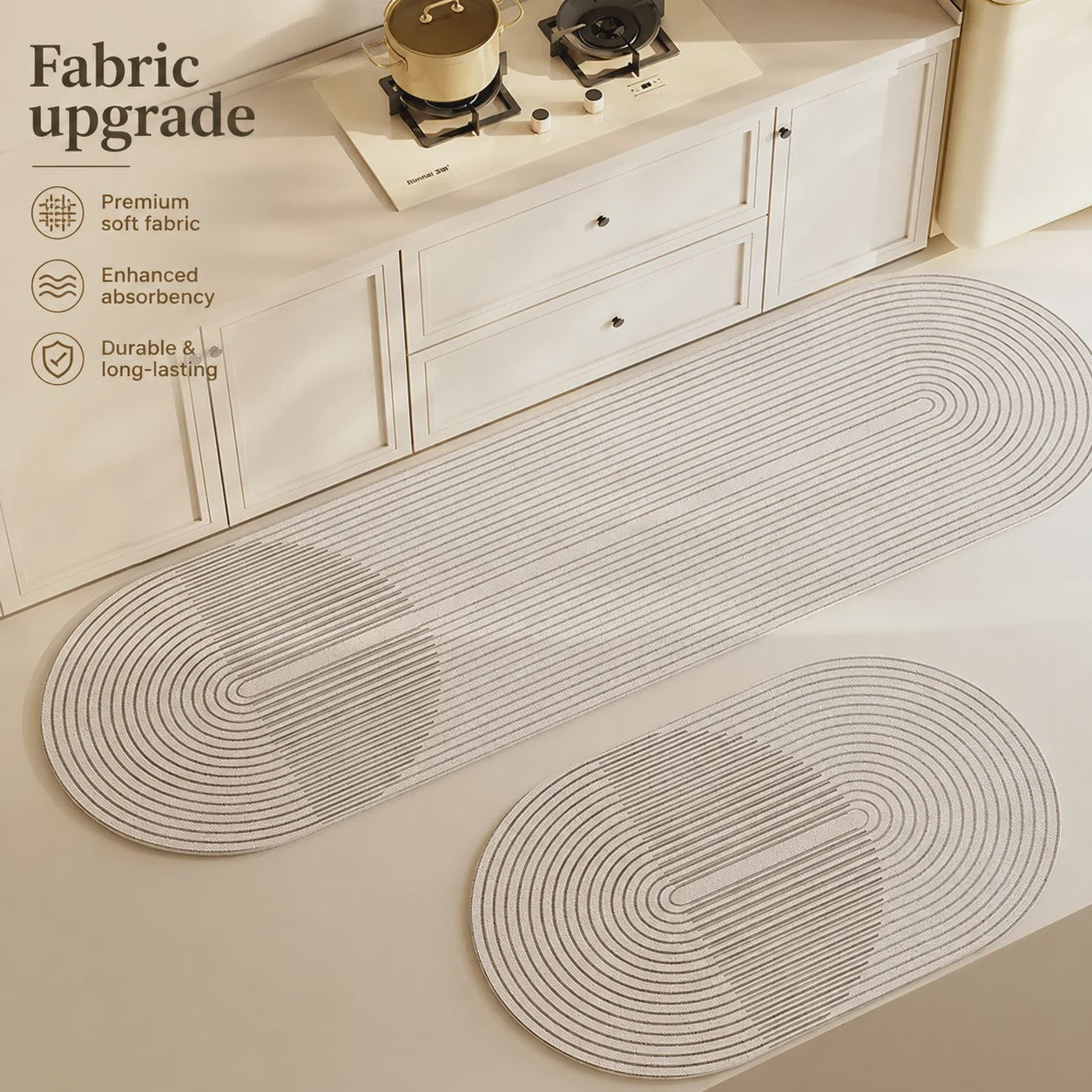 Super Absorberende Keukenmat - Diatomiet, Antislip & Wasbaar - Zacht en Sneldrogend