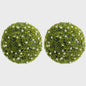 Kunst Buxusbollen met 11 Witte Bloesems - Decoratieve Tuin- en Huisdecoratie
