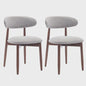 Set van 2 Beige Eetkamerstoelen - Scandinavische Stijl, Modern & Gestoffeerd met Houten Poten