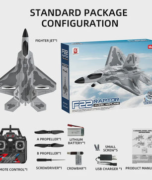 RC Vliegtuig F22 Raptor - Brushless, 4-Kanaals, EPP Schuim, 490mm Spanwijdte, Afstandsbediening Speelgoed voor Volwassenen