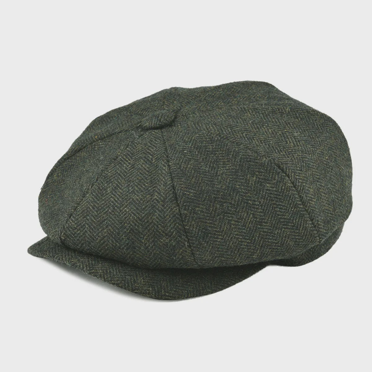 Stijlvolle Heren Herringbone Tweed Flat Cap - Britse Retro Newsboy Pet