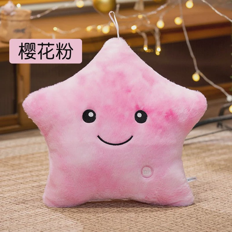 Glow-in-the-dark Ster Pluche Kussen - Zacht Verlicht Speelgoed voor Kinderen & Decoratie