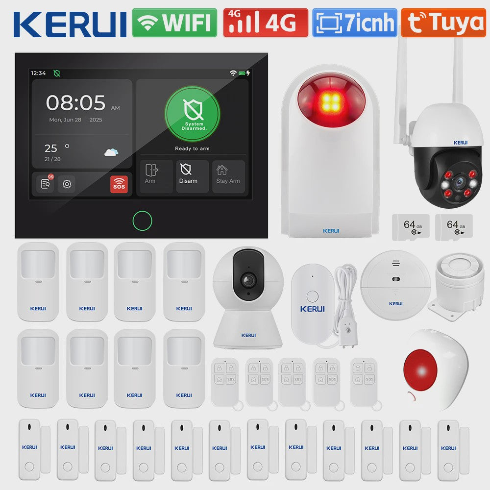 KERUI G70 Tuya Smart Home Alarm Systeem met 7-inch Touchscreen & WiFi+4G