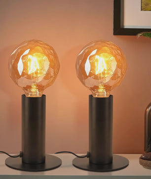 Vintage Zwarte Tafellamp E27 - Retro Sfeerlicht voor Slaapkamer & Woonkamer