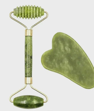 Natuurlijke Jade Roller & Gua Sha Set - Gezichts- en Lichaamsmassage voor Ontspanning en Lifting