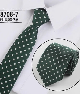 Skinny Polka Dot Stropdas voor Heren - 8cm Slim Polyester Jacquard