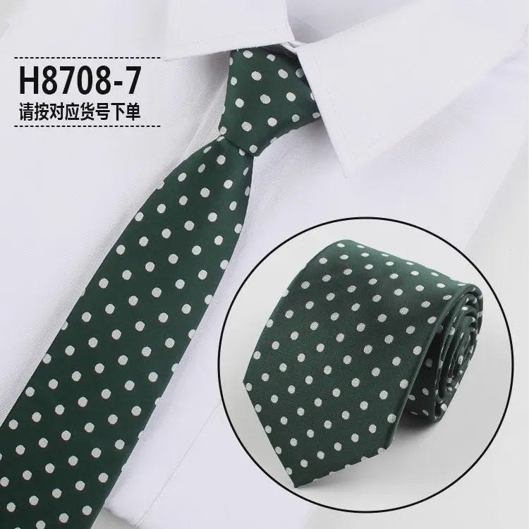 Skinny Polka Dot Stropdas voor Heren - 8cm Slim Polyester Jacquard