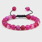 Verstelbare Natuursteen Armband - 8mm Agate & Onyx Kralen voor Mannen en Vrouwen