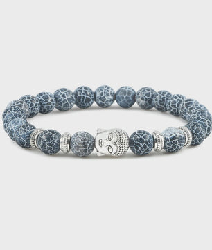 Natuurstenen Buddha Armband met Tijgeroog Kralen - Elastisch & Verstelbaar