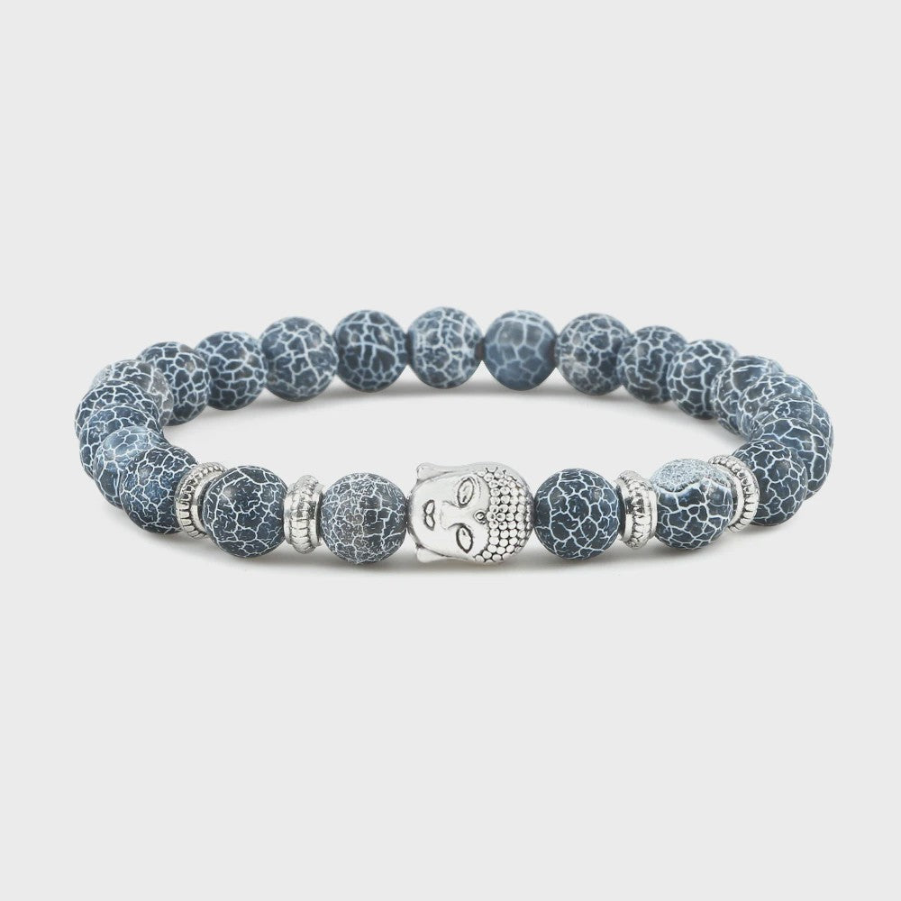 Natuurstenen Buddha Armband met Tijgeroog Kralen - Elastisch & Verstelbaar