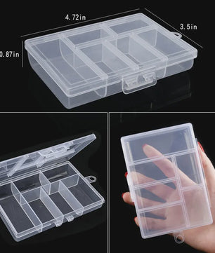 Transparante Plastic Opbergdoos met Verstelbare Vakjes - Sieraden, Kralen & Kleine Spullen