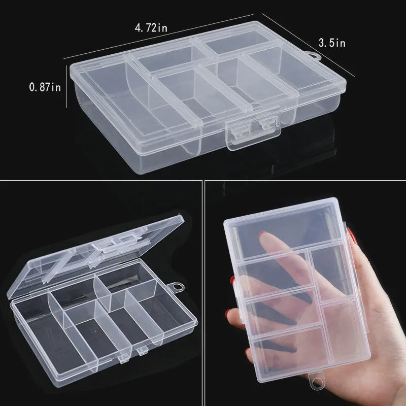 Transparante Plastic Opbergdoos met Verstelbare Vakjes - Sieraden, Kralen & Kleine Spullen