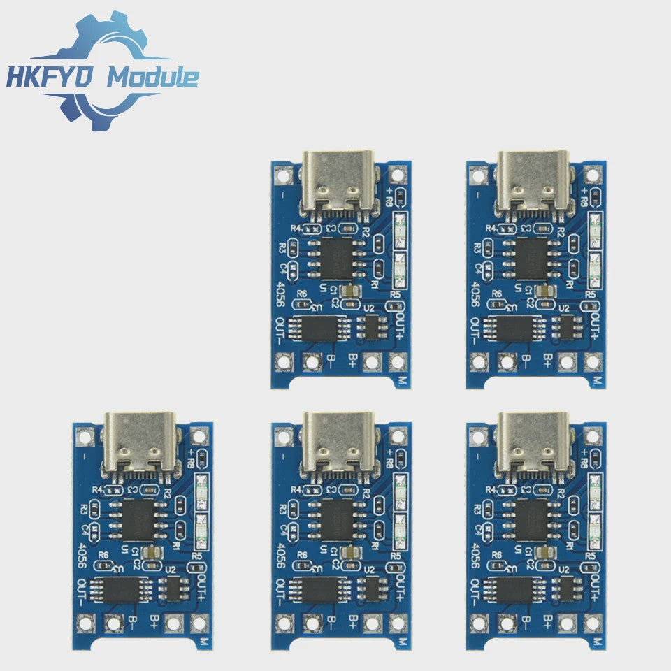 TP4056 Type-C Lithium Batterijlader Module - 1A, 5V, met Dual Protection voor 18650 Li-ion
