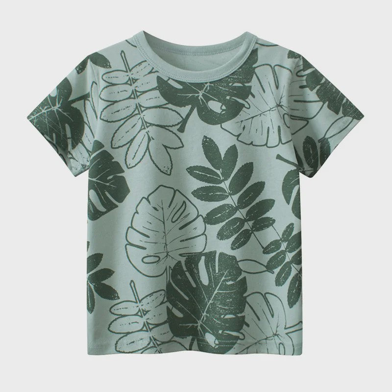 Zomer T-shirts Jongens 2-8 Jaar - Katoen, Korte Mouw met Leuke Prints