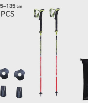 Pioneer Ultralichte Carbon Trekkingstokken - Opvouwbaar & Snel Sluitend (115-135cm)