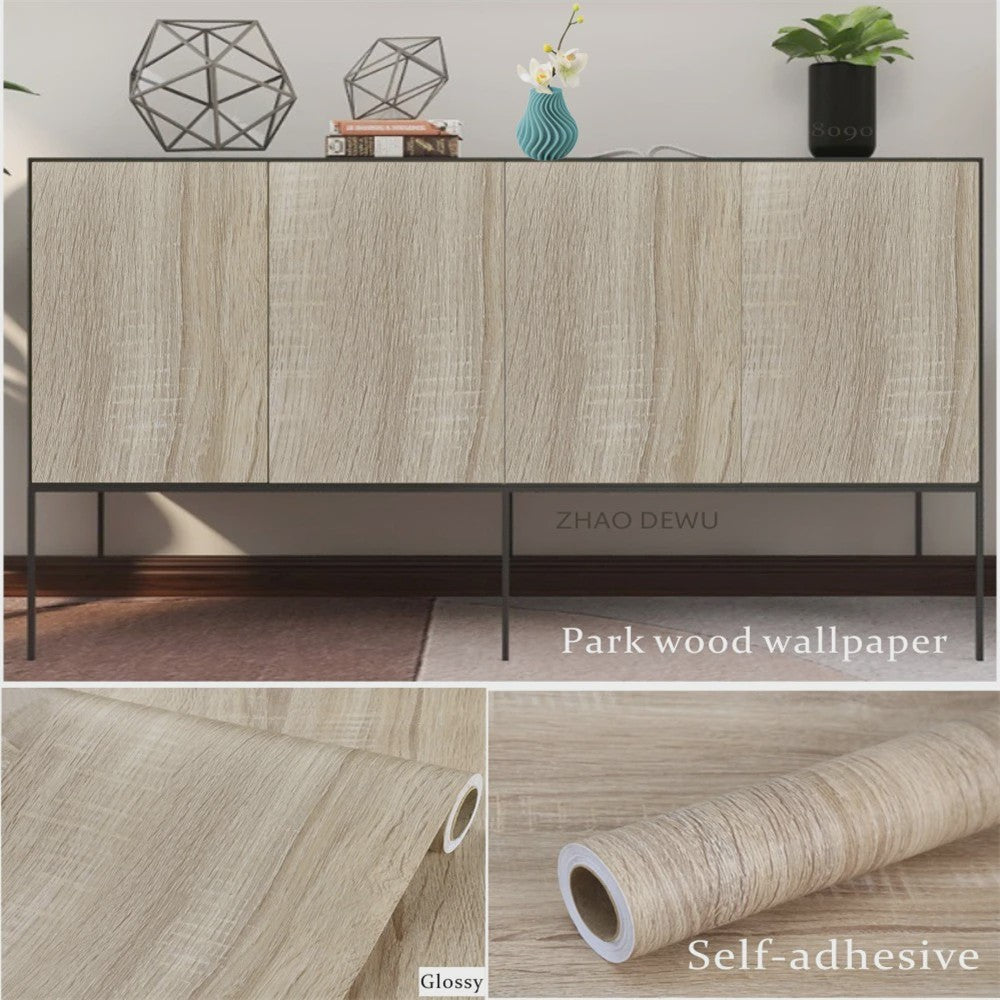 Waterdicht Vinyl Houtnerf Behang 55cm - Zelfklevend Decoratie voor Meubels