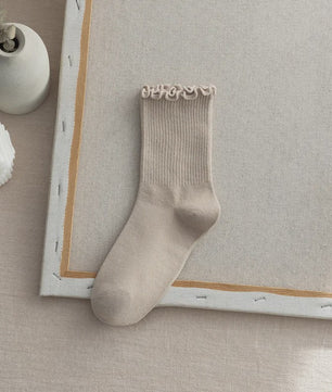 Dames Sokken met Ruche Rand - Comfortabel & Ademend - 6 Paar Set