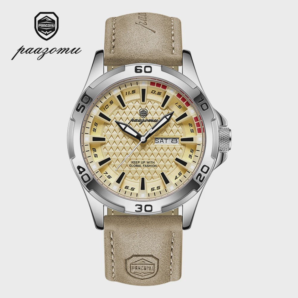 PAAZOMU Luxe Herenhorloge - Waterdicht, Lichtgevend, Datum & Week, RVS, Sportief & Fashion