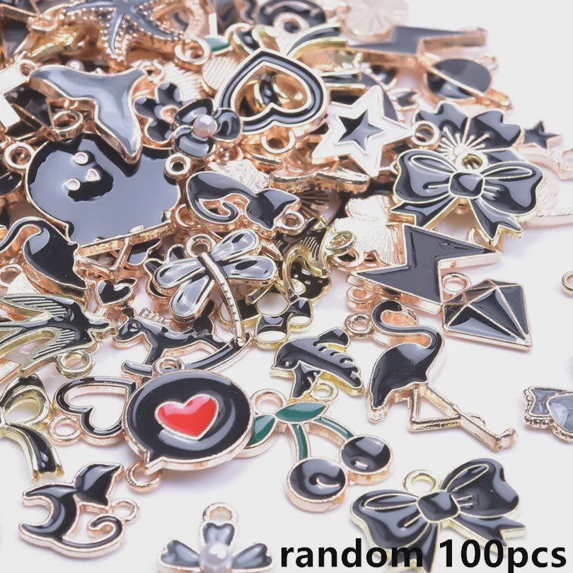 Grote Mix Bedeltjes (30/60/100 stuks) - Enamel & Drip Oil - Voor Sieraden Maken