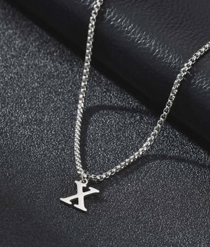 Vnox RVS Letter Ketting Heren - Kies Uw Initiaal - Waterdicht & Minimalistisch
