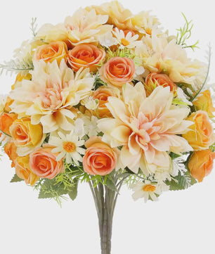 Kunstboeket Rozen, Dahlia's & Hydrangea's - Decoratie voor Huis, Bruiloft & Tuin