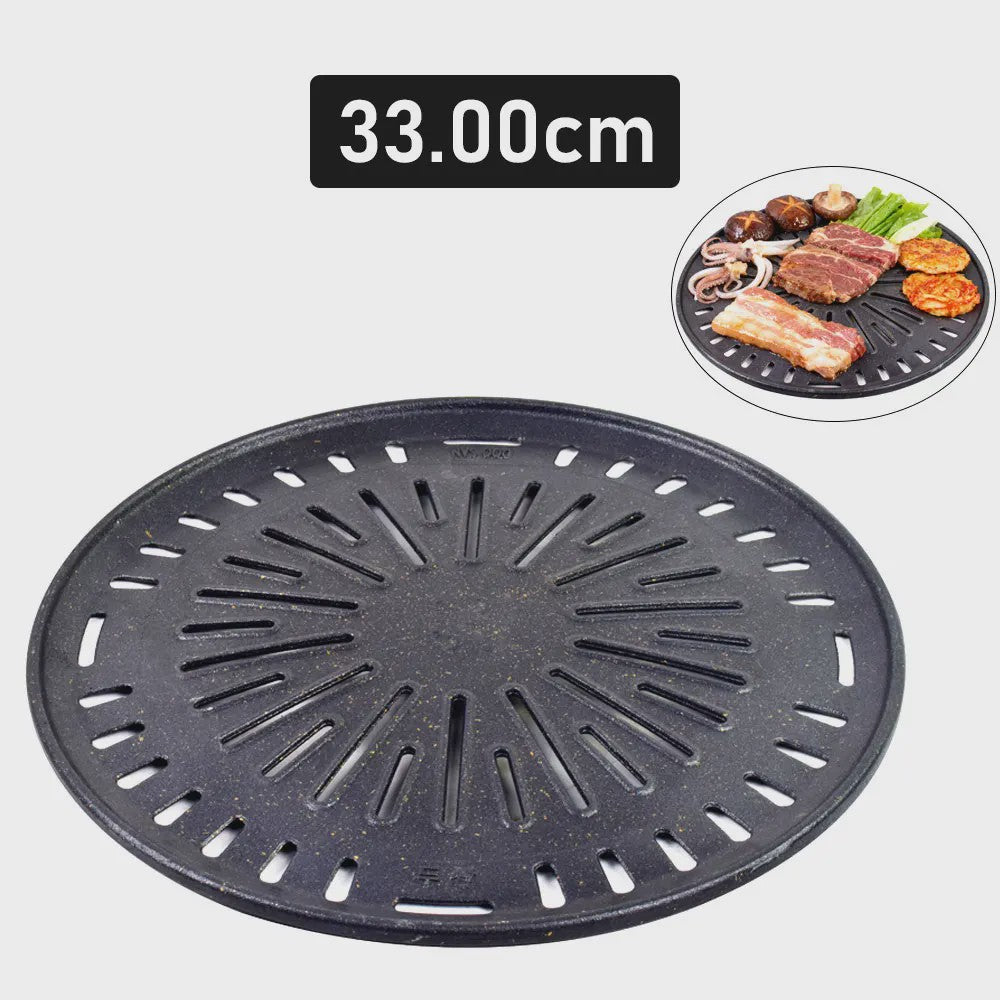 Ronde Grillplaat 29.5cm - Non-stick Aluminium voor Korean BBQ, Camping & Inductie