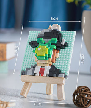 Pixel Art Bouwstenen: Iconische Schilderijen met Houten Ezel - Educatief Speelgoed & Decoratie