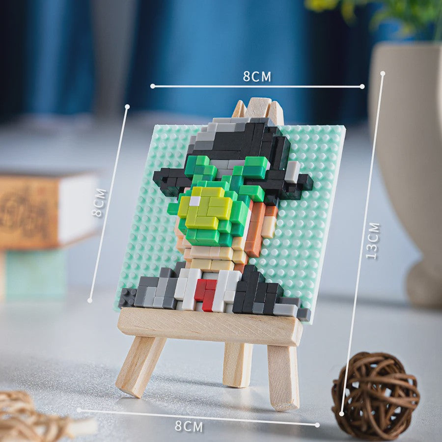 Pixel Art Bouwstenen: Iconische Schilderijen met Houten Ezel - Educatief Speelgoed & Decoratie