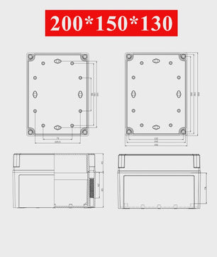 Waterproof Plastic Enclosure Box Electronic Electrical Project Box ABS Outdoor Junction Box Housing IP67 Project Instrument Case