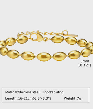 Gouden Roestvrij Staal Chunky Schakelarmband voor Dames - Waterdicht & Verstelbaar