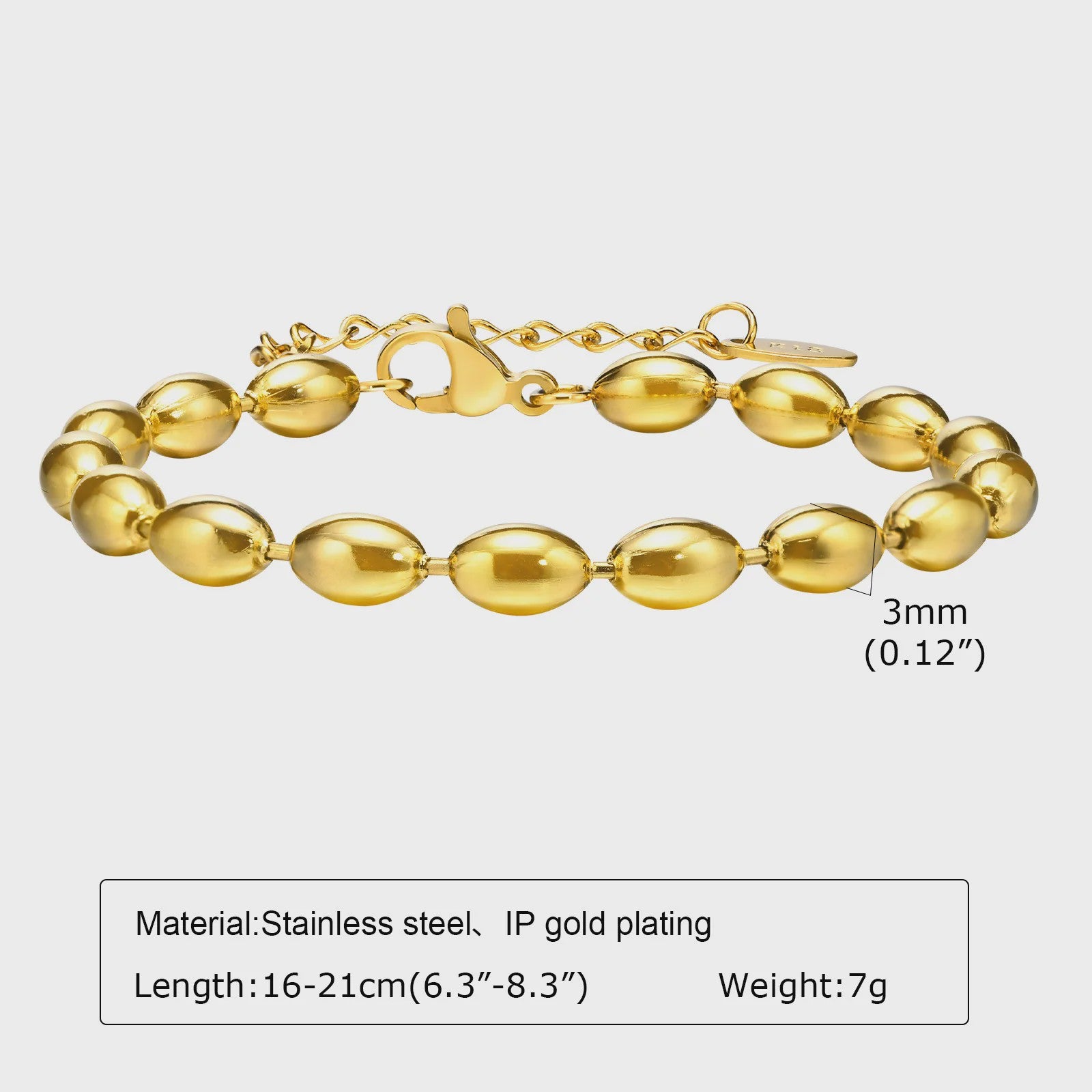 Gouden Roestvrij Staal Chunky Schakelarmband voor Dames - Waterdicht & Verstelbaar